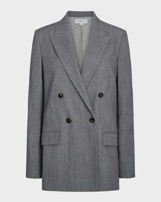 Double-Breasted Wool Twill Blazer